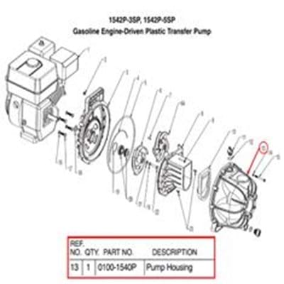 0100-1540P POLY PUMP HOUSING