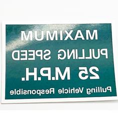 NH3 SAFETY DECAL - "MAXIMUM PULLING SPEED"