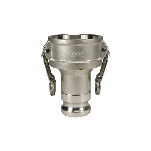 Stainless Steel 3" Female Camlock by 2" Male Adapter