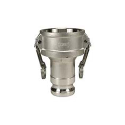 Stainless Steel 3" Female Camlock by 2" Male Adapter