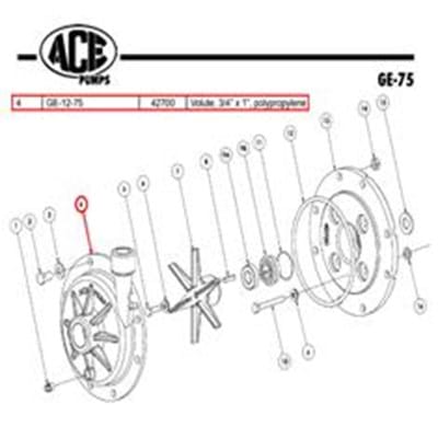 ACE VOLUTE, 3/4" X 1" POLYPROPYLENE FOR GE-75