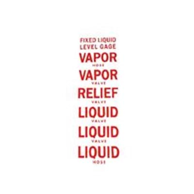 NH3 SAFETY DECAL -"LIQUID , VAPOR, RELIEF"RED/WHITE