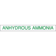 NH3 SAFETY DECAL - 2" "ANHYDROUS AMMONIA" GREEN