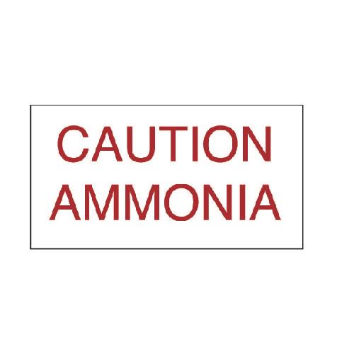 NH3 SAFETY DECAL - 6" "CAUTION AMMONIA" RED