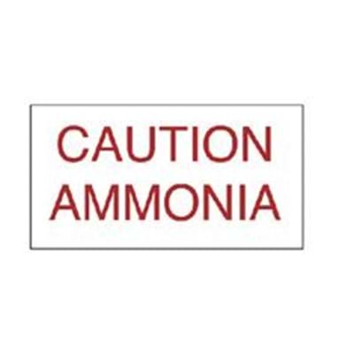 NH3 SAFETY DECAL - 6" "CAUTION AMMONIA" RED