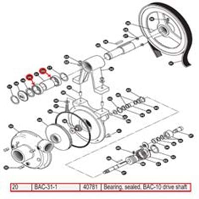 ACE BEARING, SEALED, BAC-10 DRIVE SHAFT