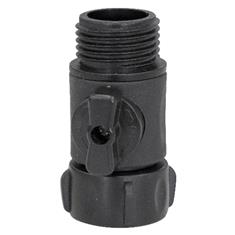 BLACK NYLON SHUTOFF VALVE W/ZERO PRESS, SWIV