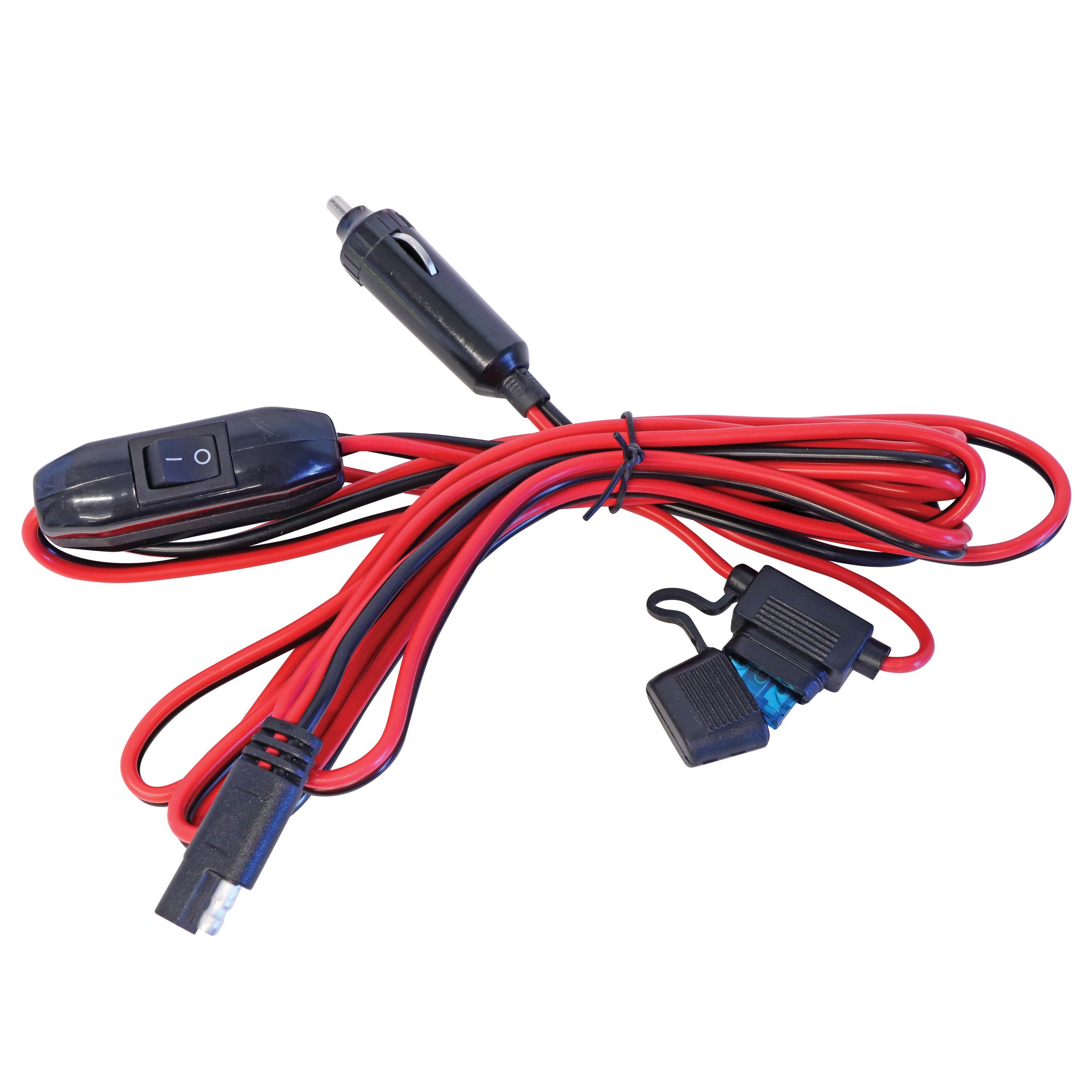 10' LEAD WIRE ASSY W/ CIGARETTE LIGHTER ADAPTER & DC PLUG