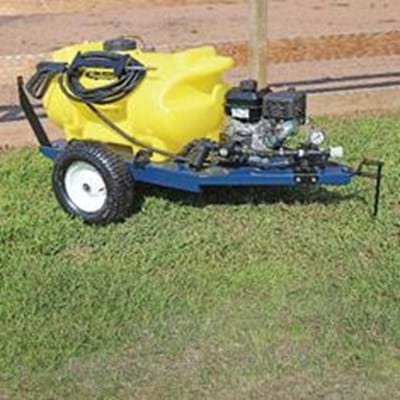 40 GAL TRAILER SPRAYER,  W/ GAS ENGINE- 4 ROLLER