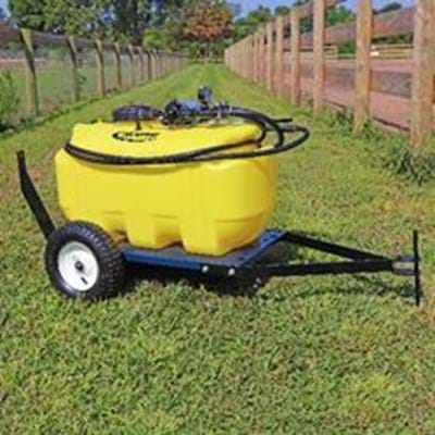 25 GALLON TRAILER SPRAYER, 12V PUMP, HANDGUN, LESS BOOM