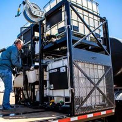 QUAD CHEMICAL TOTE TOWER ASSEMBLY WITH LOCKER SYSTEM