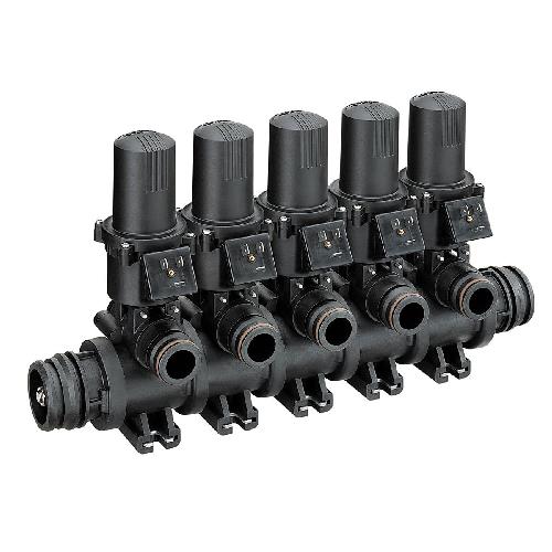 TEEJET 430 BANK OF 3 BALL SHUT-OFF VALVES W/744 WRG