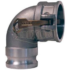 ALUMINUM 3" FEMALE CAM LOCK X 3" MALE ADAPTER 90