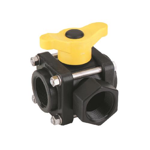 BANJO 3/4" 3-WAY SIDE LOAD POLY VALVE