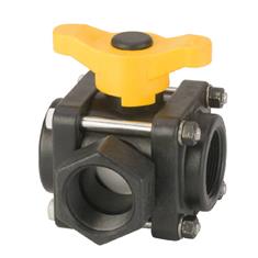 BANJO 1 1/2" 3-WAY SIDE LOAD POLY VALVE