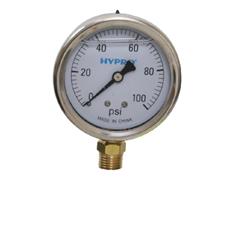 PRESSURE GAUGE 0-100PSI 2 1/2", LIQUID FILLED 