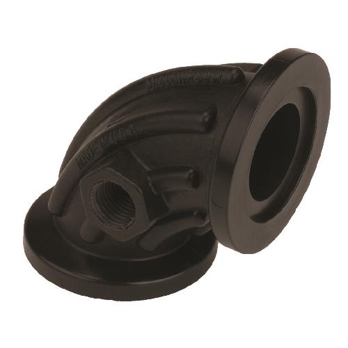 BANJO 1" FLANGE SWEEP 90 ELBOW W/ 1/4" GAUGE PORT