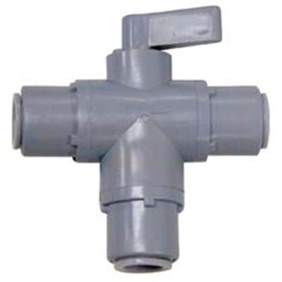 AUTO LOCK 1/4" OD PVC 3-WAY BALL VALVE