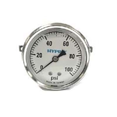 100PSI LIQUID FILLED GAUGE, STEM BACK CENTER 