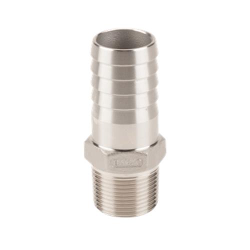 BANJO 3/4" MPT X 1" HOSE BARB-STAINLESS STEEL