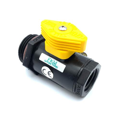 BANJO 1/2 FPT X 1 MPT MICRO VALVE W/ LOCKING HANDLE