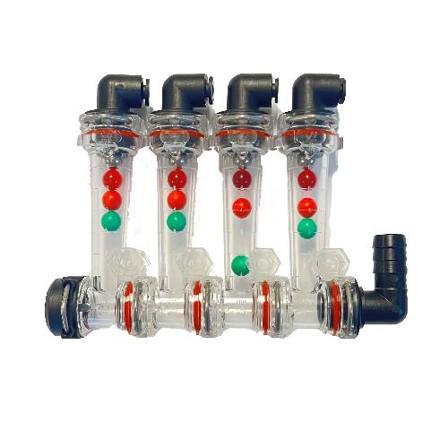 WILGER 4 ROW MONITOR-1/4" PUSH-TO-CONNECT-90 ASMBLY