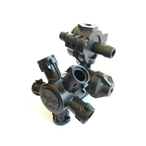 QJ375 DRY BOOM 5 OUTLET 1/2" VITON SEAL HOSE BARB NOZZLE BODY