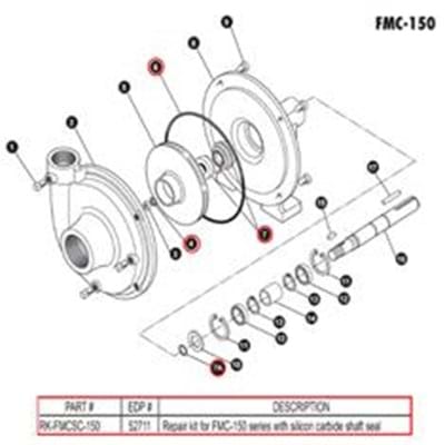 ACE REPAIR KIT FOR FMC- 150 PUMP, SILCON CARBIDE